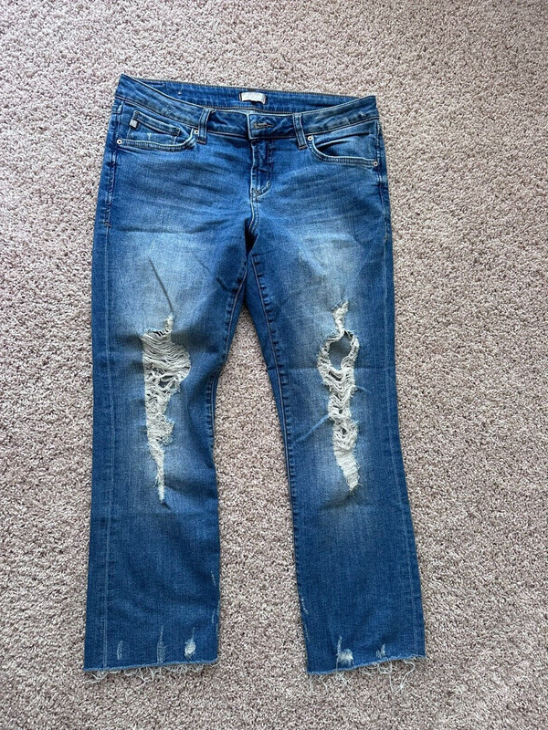 Womens Dear John distressed crop jeans - Size 29w