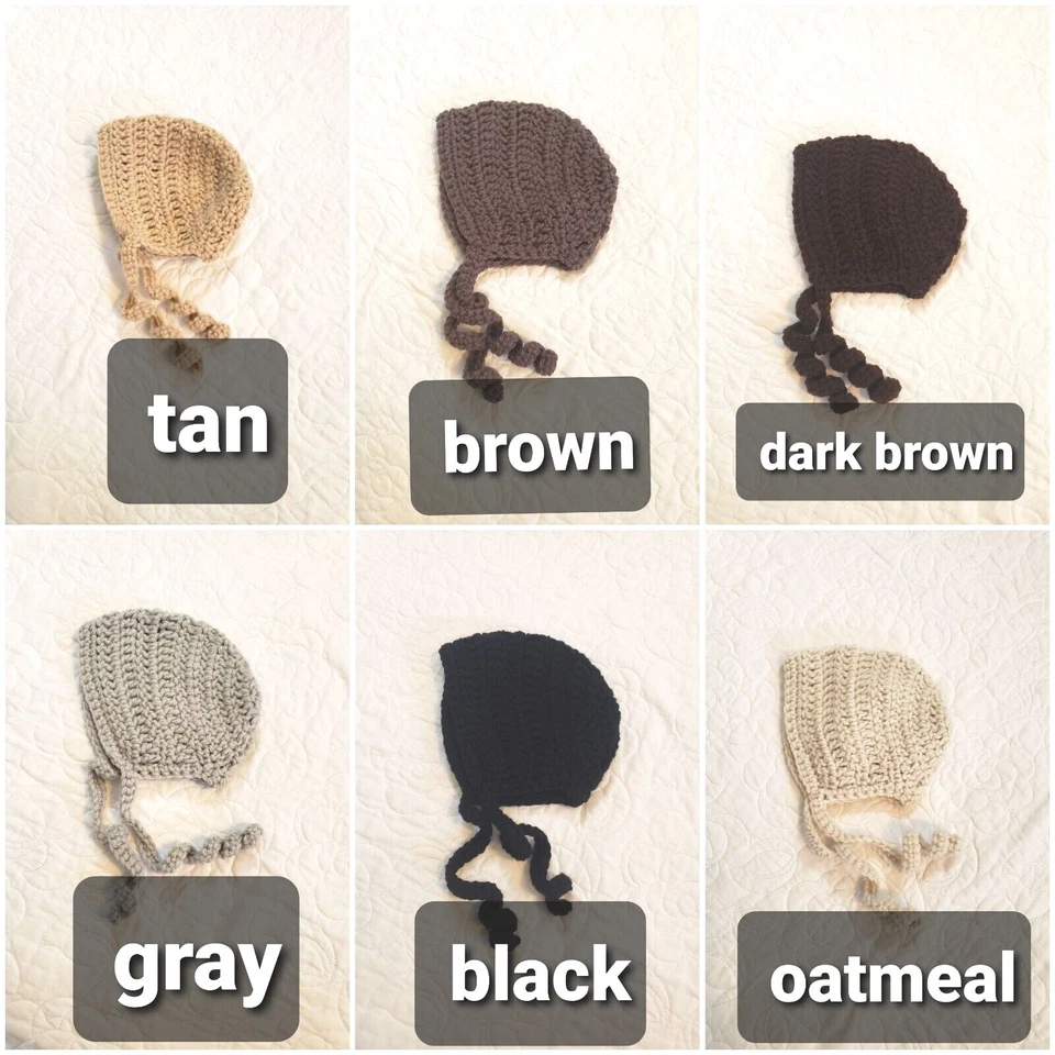 GORRO BEBÉ RECIÉN NACIDO BEBÉ GANCHILLO HECHO A MANO Foto 3 de 4