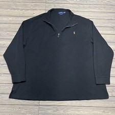 Polo Ralph Lauren Men's Estate Rib 1/4 Zip Pullover Sweater Sz 4XB Big Black