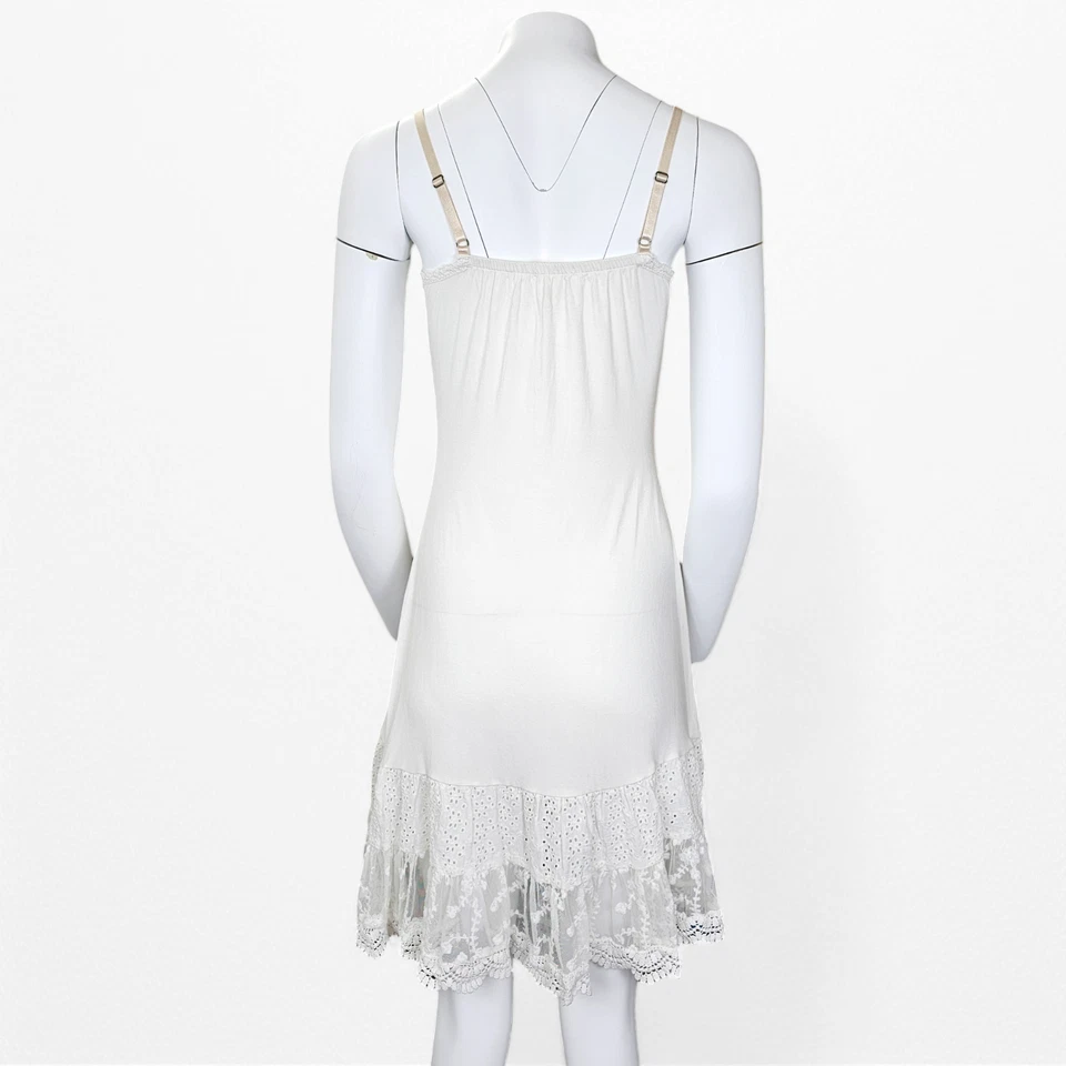 Cami Slip Dress Lace Eyelet Ruffle Matilda Jane Womens S Cream Ivory Layering - Image 2 of 4