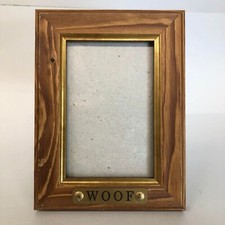 Wooden Photo Picture Frame with Stand Home Decors for Photo 3x5  Dog Woof Brown