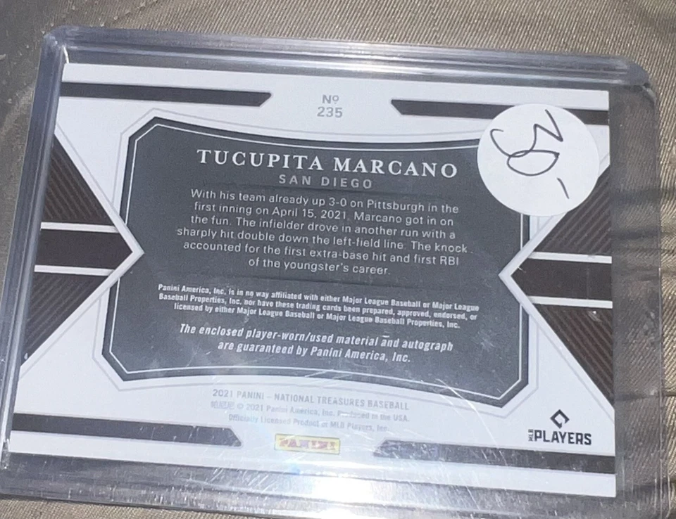 Tucupita Marcano Auto RC Rookie Card 25/99 Logo Patch Padres - Image 2 of 2