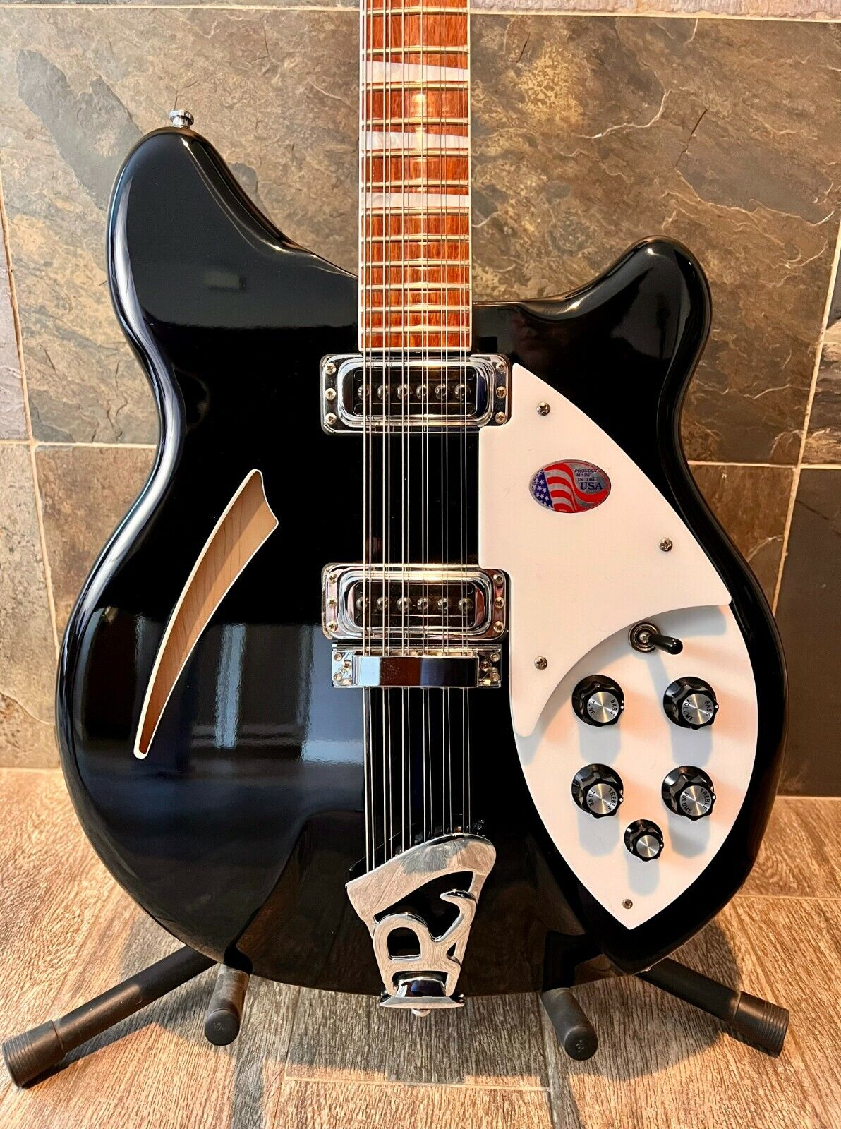 American Made Rickenbacker 360/12 Masterwork Beautiful Jetglo 2021 OHSC (744)