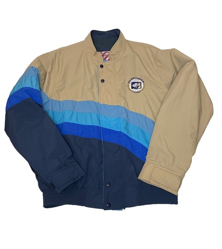 Vtg Bob Hope Golf Jacket Chrysler Classic Mens L Nylon Color Block Zip Snap