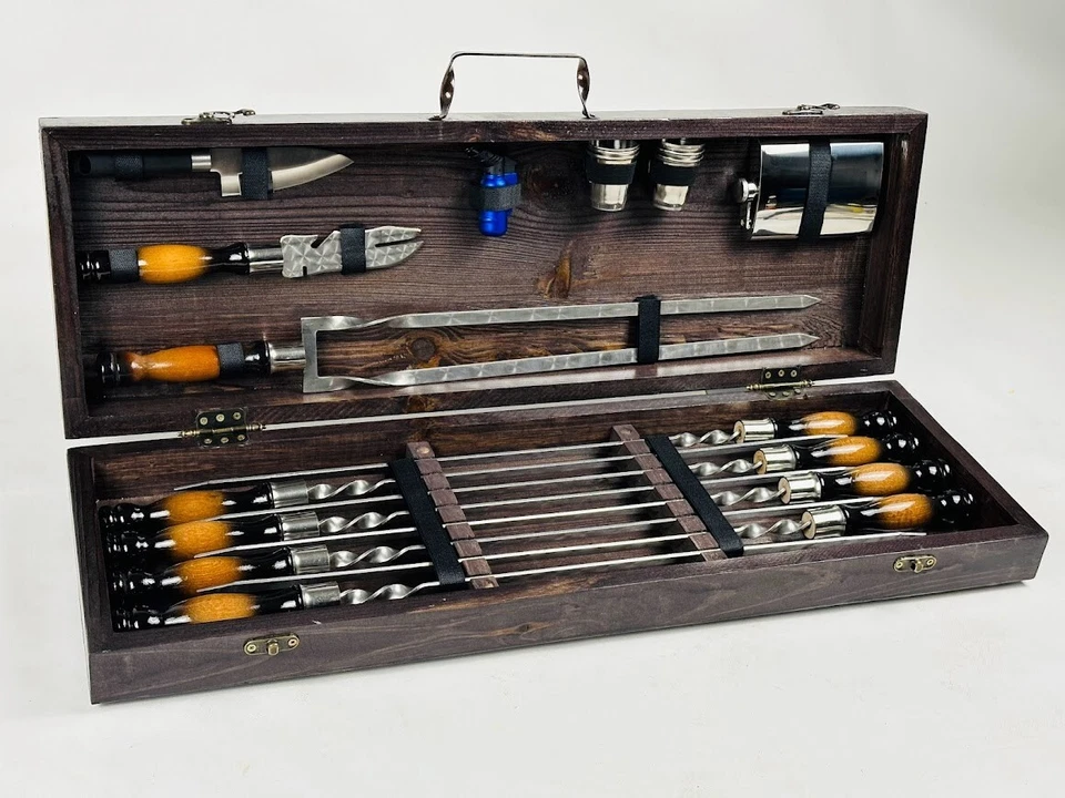 Skewers set grill set barbecue set shashlik gift UKRAINE 7608 - Image 2 of 4