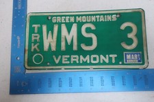 Vermont VT License Plate Tag Vanity Truck 1983 83 Abbreviation Monogram WMS 3