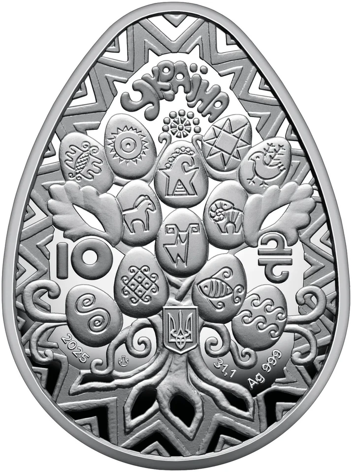 10 Hryven "Easter Joy. The Pysanka" (Silver 999.9, 1 oz) -  2025 - Image 3 of 4