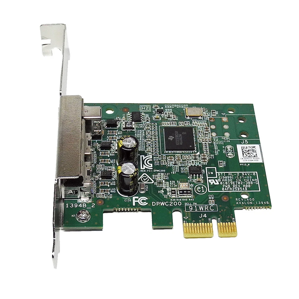 Scheda Firewire DELL DPWC200 91WRC PCI-Express x1 2x 1394B 1x 1394A 00HTTT - Immagine 2 di 3