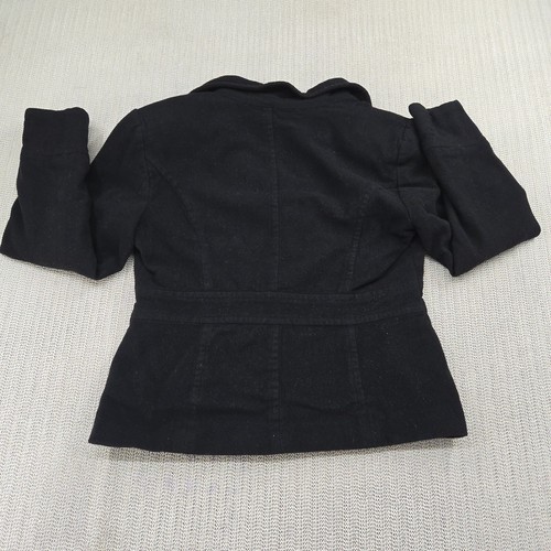East 5th Pea Coat Women's Medium Black Button Wool Blend Jacket - Picture 8 of 11