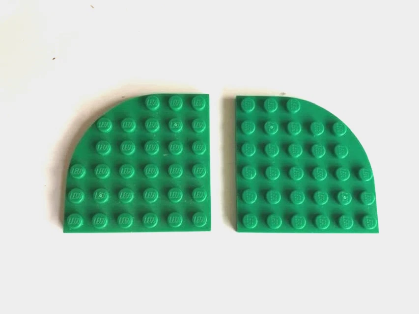 LEGO Parts 1 4 Round Corner Plate 6x6 Part 6003 Green