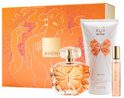AVON Eve Become Geschenkset, Eau de Parfum + Taschenspray + Körperlotion für SIE
