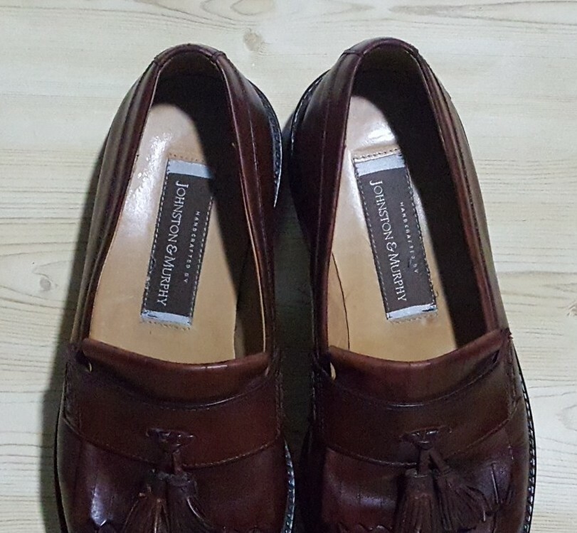 Johnston & Murphy Brown Leather Tassel Loafers Dress Shoes  display picture 2