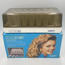 CONAIR Ready Set Go HOT ROLLERS Hair Curlers Pageant Prom Cheer Dance NO CLIPS.