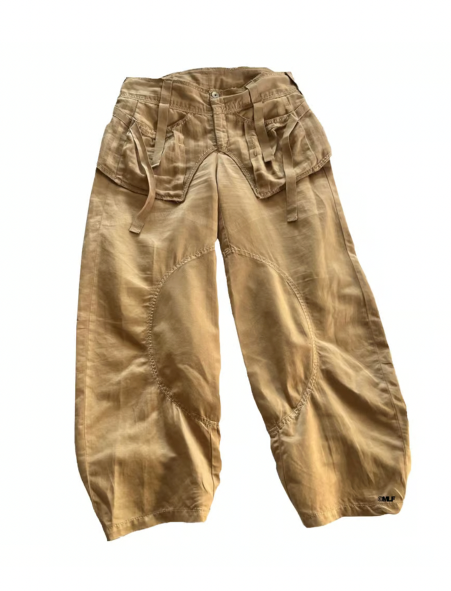 Pantalon Blanc Avec Jupette Intégrée Marithé Et François Girbaud - Taille 36, Rubans Satinés, Occasion Très Bon état