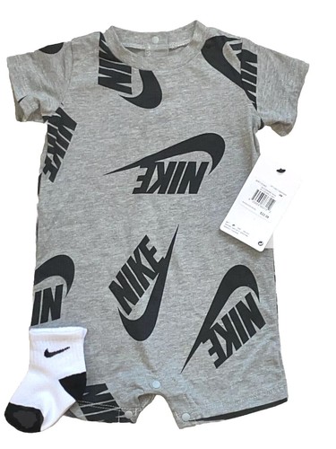 Nike + More Baby Boy/Girl Short Rompers 2-4 Piece Sets With Socks; Sizes 3M-24M - Picture 37 of 44