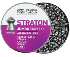JSB Match 250 Count STRATON JUMBO Pointed 5.5mm .22 Caliber Airgun Pellets