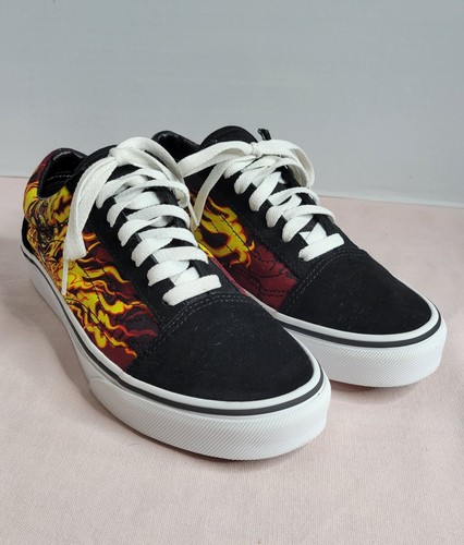 Vans Old Skool Samurai Rising Men Sz 6 -Wmn Sz 7.5 -Black Flames Skate Shoes - Picture 3 of 19
