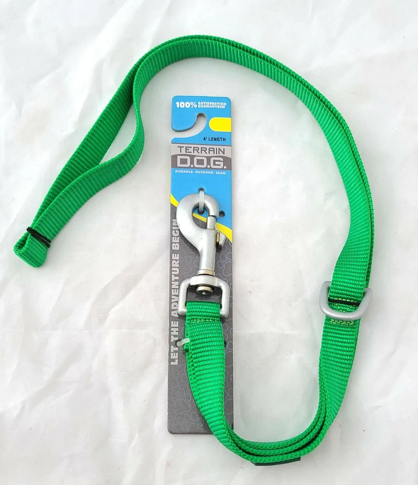 Weaver Terrain D.O.G. Correa de nailon de una sola capa de 4 pies x 3/4", verde, correa para perro, nueva con etiquetas Foto 3 de 4