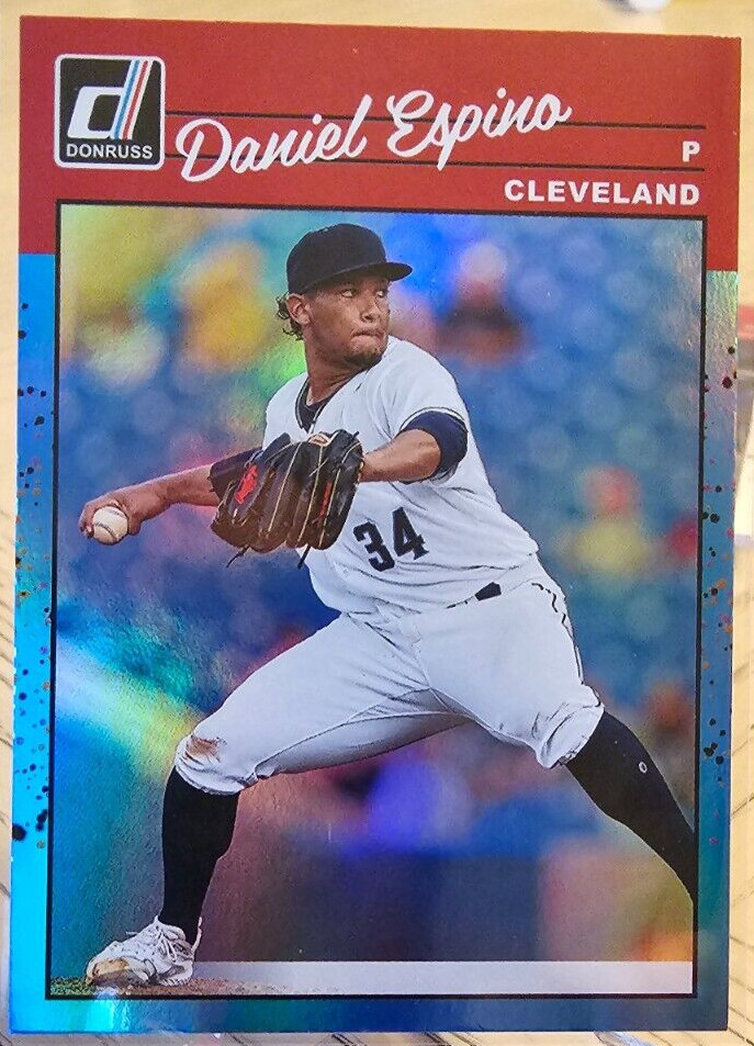 2023 Donruss #245 Daniel Espino Retro Holo Carolina Blue Cleveland Guardians