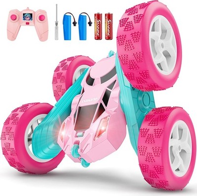 cosone Remote Control Car Pink RC Cars for Girls, RC Stunt Cars with 4WD Double-