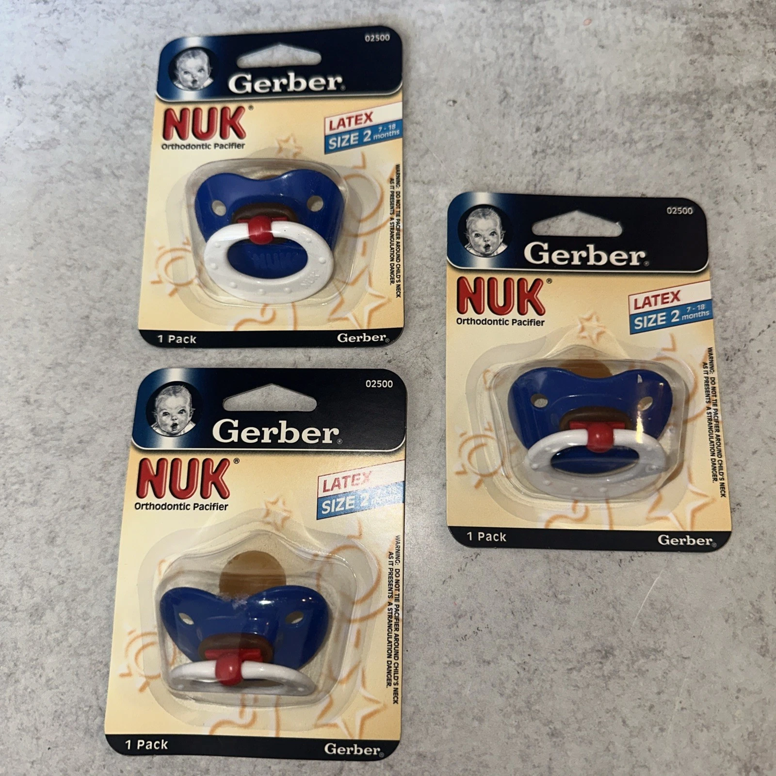 3 Set Gerber Original NUK Orthodontic PACIFIER Size 2 6-18 months Blue
Opens in a new window or tab