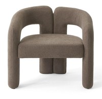 Sessel Moderne Design Braun Stoff Rund Skulptural Weich Zeitlos Edel