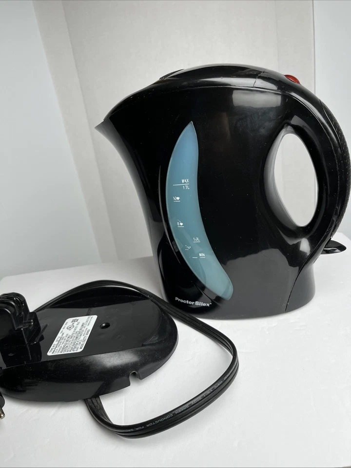 Hervidor eléctrico inalámbrico Proctor Silex 1,7 litros y base K4077Y PROBADO Y FUNCIONA Foto 2 de 4