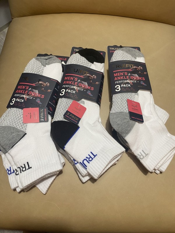 Tru Fit Athletic Mens SocksSize 7 8 9 10 11 12 NEW Lot of 3 Three Packs 9 Pairs