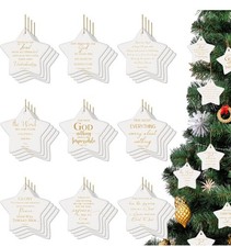 36 Pcs Christmas Christian Gifts Bulk Christmas Star Hanging Ornament Bible Vers