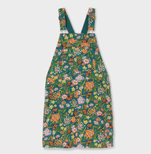 NEW DU.LUTH Women's Heirloom Gardening Overall Dress - Midnight Green Monarchs