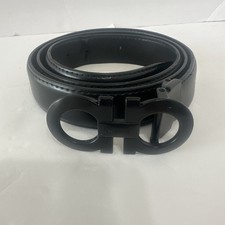 Salvatore Ferragamo Men Double Gancini Buckle Leather Belt - Designer Sz 48/120