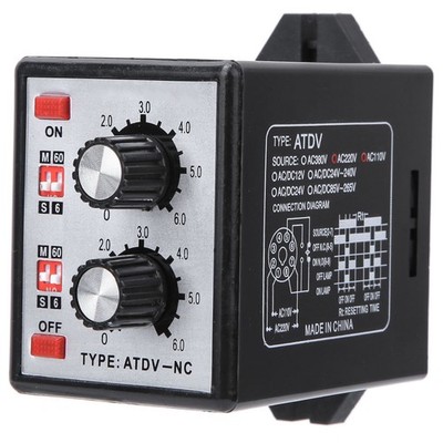 On Off Twin Timer Relay Knob Control Time Switch 6S-60M AC 220V 
