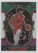 2022-23 Panini Select Concourse Green White Purple Prizm Shaedon Sharpe #71 11mg