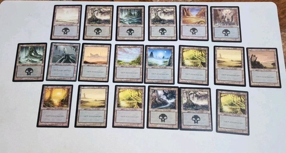 Lot 100 MTG Retro Basic Land Original Pre-Modern Sets Black Border 20x Each Land - Image 4 of 4