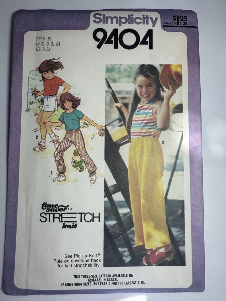 Vintage Simplicity #9404 Childs Pullover Top/Shorts/Pants Pattern- Sizes 4-5-6 - Image 2 of 4