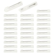 200 Pcs Blank Name Tags 1.2 Inch Name Tag Pin Bulk for Office, White