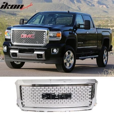 Fits 14-15 GMC Sierra 1500 Vertical Style Chrome Front Bumper Mesh Grille ABS