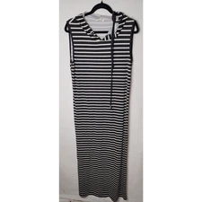 Beach Dress Women's XL grayish/blue hooded maxi comfy, long, pool, lounge 