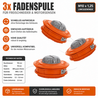 3X Fadenspule Automatik Fadenkopf MäHkopf Motorsense Rasentrimmer Freischneider