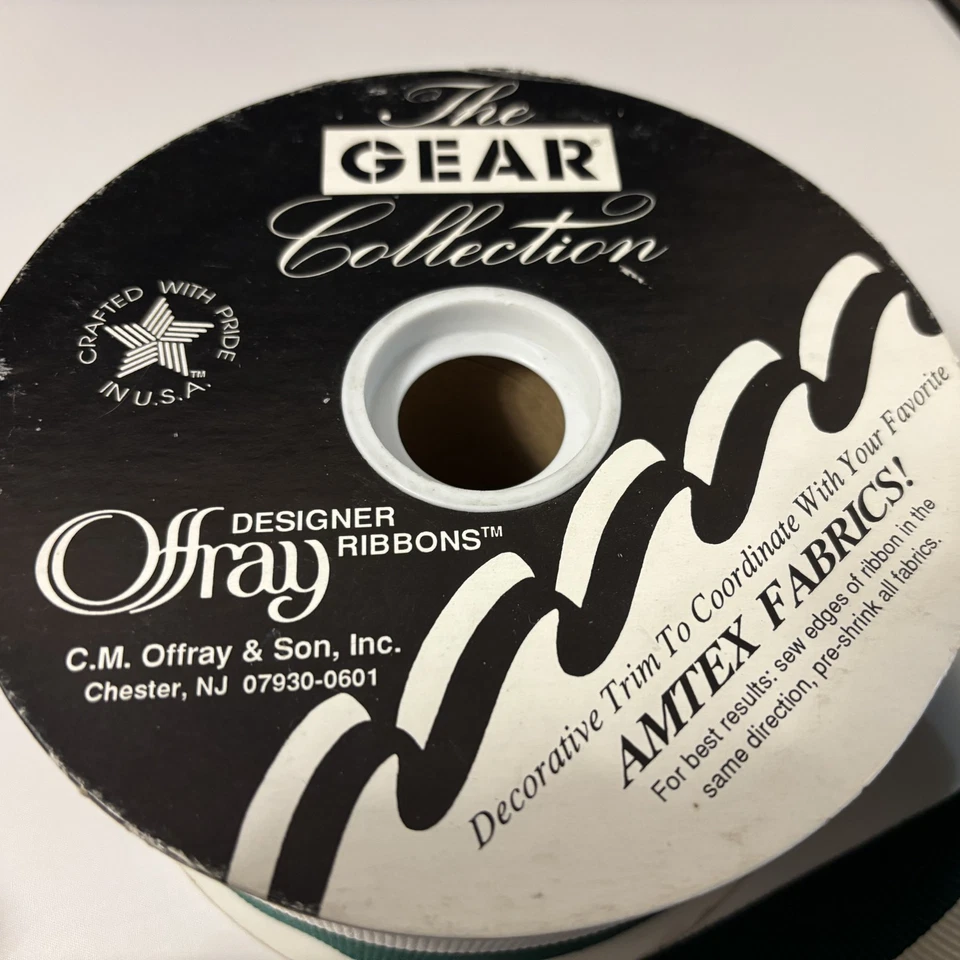 3 yds Vintage Berwick Offray Ribbon The Gear Collection Manor Stripe HD 3" - Image 3 of 4