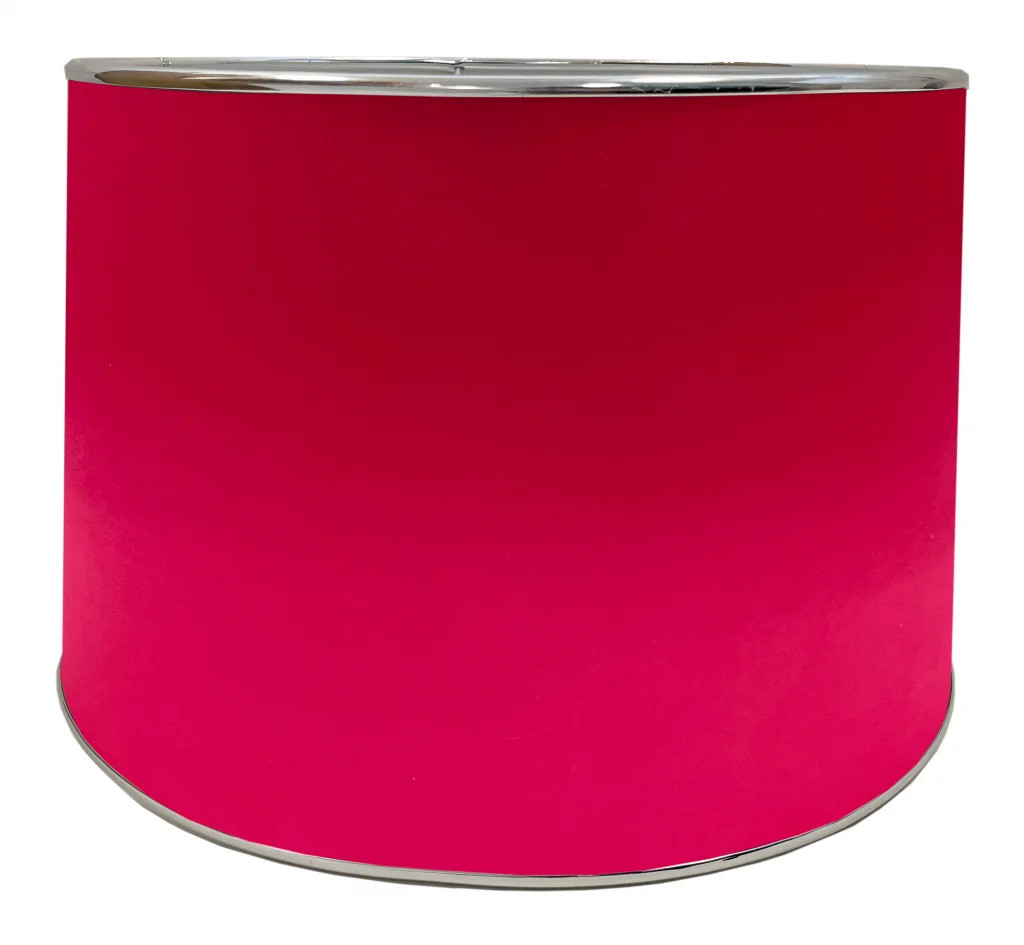 Lampshade Pink 14"" Hot Faux Silk Tapered Drum 355mm Loxton Lighting 35SKHP