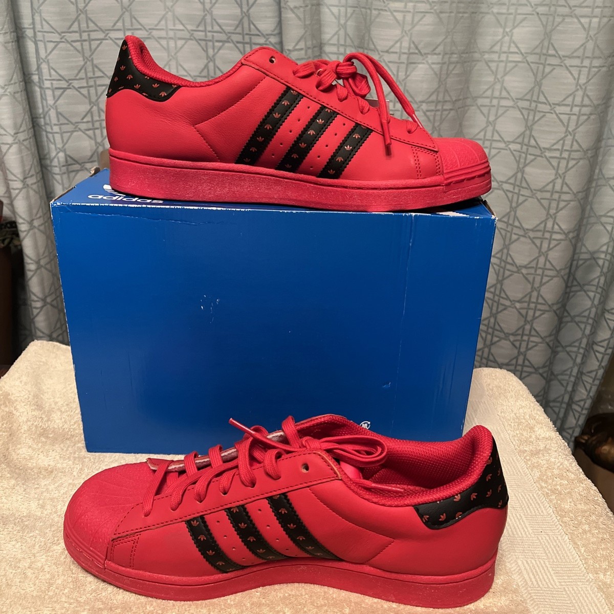 Adidas Superstar Men's 'Scarlet Red Black' Casual Shoes