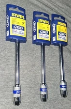 LOT THREE NEW IRWIN Lock-N-Load 1/4" Quick Change Bit Extension 6" Long Chrome