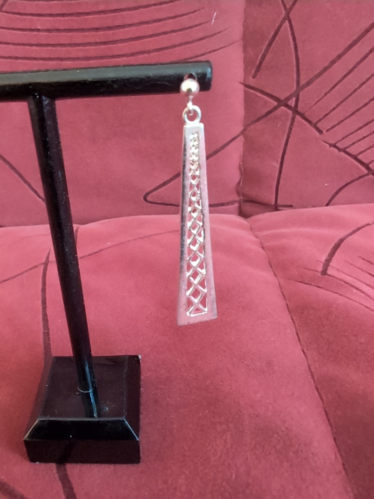 Beautiful Dangling Silver Plated Stud Earrings - image 3