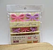 2025 new Ribbon bow food picks pick 5pcs for decoben lunch box bento seria