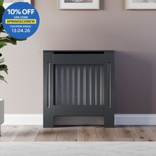 Radiator Cover Wall Cabinet X-Small MDF Wood Anthracite Vertical Style 780x815mm