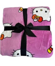 Hello Kitty Valentine Candy Corn Pink Twin Blanket 60 x 90" NWT