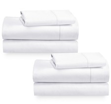 2-Pack Twin XL Sheet Sets Cotton - 400 Thread Count 100 Cotton Sateen - Soft...