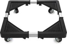 Mini Fridge Stand with 4 Locking Wheels 17.7"-25.6" Adjustable Dolly Washing Mac