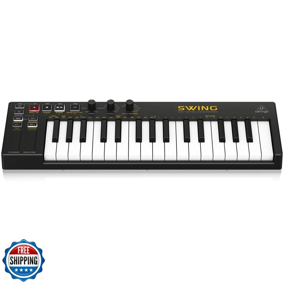 BEHRINGER SWING 32-Key USB MIDI Controller Keyboard with 64-Step Polyphonic S - Image 2 of 4
